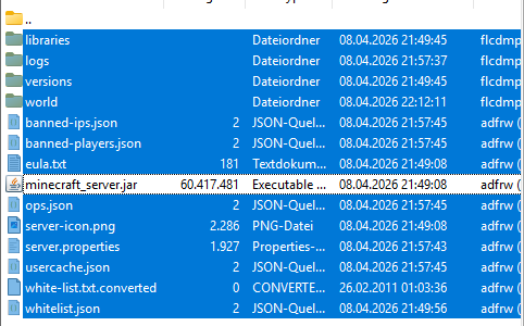 Backup für Nitrado Minecraft Server umziehen per FTP herunterladen