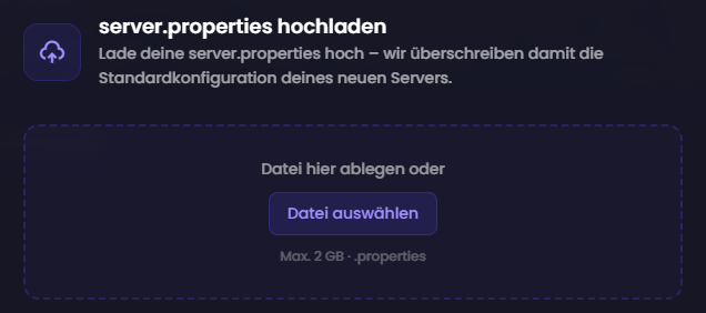 server.properties für den Minecraft Umzug herunterladen